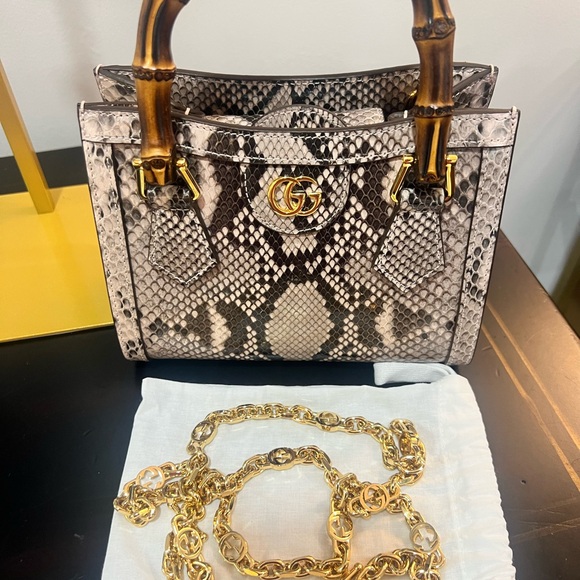 Gucci Handbags - Gucci exotic Python Diana bag GHW BNIB